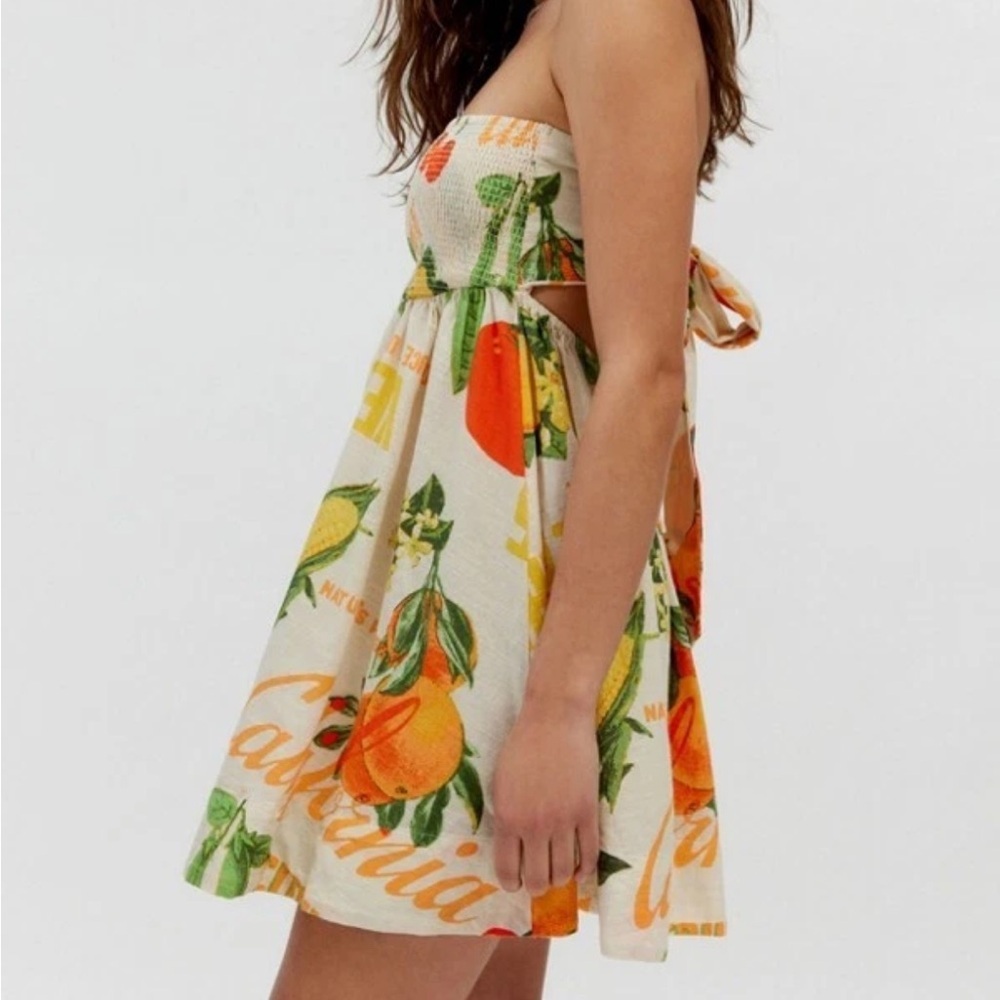 BDG Juliana vegetable stand tomato mini smock dress large L